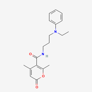 N-[3-(N-ethylanilino)propyl]-2,4-dimethyl-6-oxo-3-pyrancarboxamide