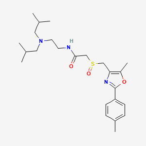 molecular formula C24H37N3O3S B1228204 N-[2-[bis(2-methylpropyl)amino]ethyl]-2-[[5-methyl-2-(4-methylphenyl)-4-oxazolyl]methylsulfinyl]acetamide 