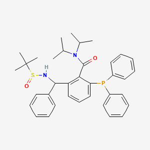 molecular formula C36H43N2O2PS B12282091 2-[(tert-butylsulfinylamino)-phenylmethyl]-6-diphenylphosphanyl-N,N-di(propan-2-yl)benzamide 