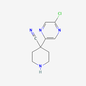 molecular formula C10H11ClN4 B12282142 4-(5-Chloropyrazin-2-yl)piperidine-4-carbonitrile 