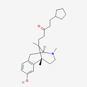 molecular formula C25H37NO2 B1228217 1-cyclopentyl-5-[(1R,9S)-4-hydroxy-1,10,13-trimethyl-10-azatricyclo[7.3.1.02,7]trideca-2(7),3,5-trien-13-yl]pentan-3-one 