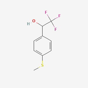 molecular formula C9H9F3OS B12282258 Benzenemethanol,4-(methylthio)-a-(trifluoromethyl)- 