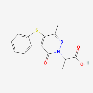 molecular formula C14H12N2O3S B1228228 2-(4-Methyl-1-oxo-[1]benzothiolo[2,3-d]pyridazin-2-yl)propanoic acid 