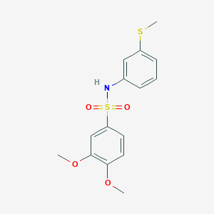 molecular formula C15H17NO4S2 B1228232 3,4-dimethoxy-N-[3-(methylthio)phenyl]benzenesulfonamide 