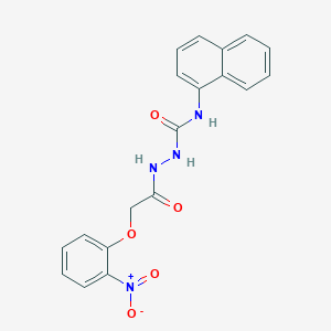 molecular formula C19H16N4O5 B1228236 1-(1-Naphthalenyl)-3-[[2-(2-nitrophenoxy)-1-oxoethyl]amino]urea 