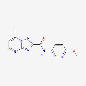 molecular formula C13H12N6O2 B1228253 N-(6-methoxy-3-pyridinyl)-7-methyl-[1,2,4]triazolo[1,5-a]pyrimidine-2-carboxamide 