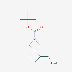 molecular formula C12H21NO3 B12282676 tert-Butyl 5-(hydroxymethyl)-2-azaspiro[3.3]heptane-2-carboxylate CAS No. 1341036-42-7