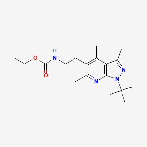 molecular formula C18H28N4O2 B1228280 N-[2-(1-tert-butyl-3,4,6-trimethyl-5-pyrazolo[3,4-b]pyridinyl)ethyl]carbamic acid ethyl ester 