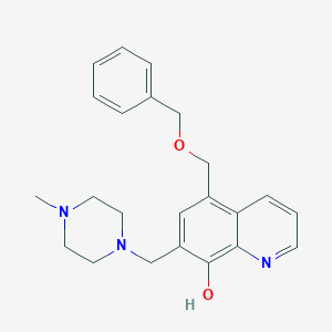 molecular formula C23H27N3O2 B1228283 7-[(4-Methyl-1-piperazinyl)methyl]-5-(phenylmethoxymethyl)-8-quinolinol 