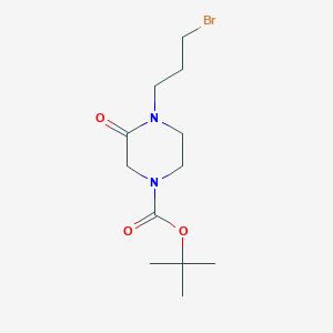 molecular formula C12H21BrN2O3 B12282969 4-Boc-1-(3-bromopropyl)-2-piperazinone 