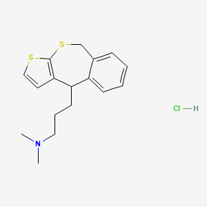 molecular formula C17H22ClNS2 B1228309 (+-)-4,9-Dihydro-N,N-dimethylthieno(2,3-c)(2)benzothiepin-4-propanamine hydrochloride CAS No. 122942-88-5