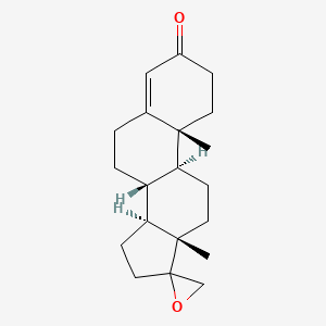 molecular formula C20H28O2 B1228310 (8R,9S,10R,13S,14S)-10,13-dimethylspiro[2,6,7,8,9,11,12,14,15,16-decahydro-1H-cyclopenta[a]phenanthrene-17,2'-oxirane]-3-one CAS No. 35900-10-8