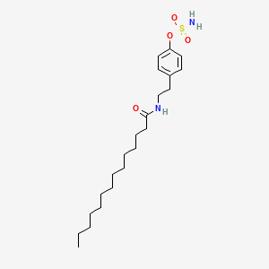 molecular formula C22H38N2O4S B1228312 Sulfamic acid, 4-(2-((1-oxotetradecyl)amino)ethyl)phenyl ester CAS No. 186303-55-9