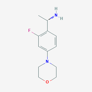 molecular formula C12H17FN2O B12283133 (S)-1-(2-Fluoro-4-morpholinophenyl)ethanamine 