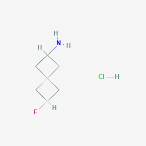 molecular formula C7H13ClFN B12283172 2-Fluorospiro[3.3]heptan-6-amine;hydrochloride 