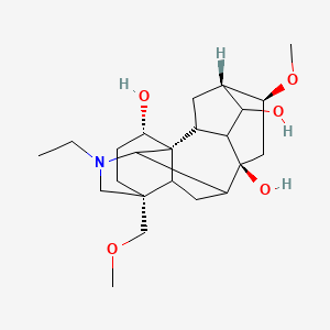 molecular formula C23H37NO5 B1228319 20-Ethyl-16-methoxy-4-(methoxymethyl)aconitane-1,8,14-triol 