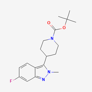 molecular formula C18H24FN3O2 B12283243 tert-butyl 4-(6-Fluoro-2-methyl-2H-indazol-3-yl)piperidine-1-carboxylate 