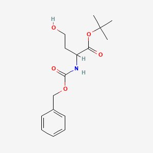 molecular formula C16H23NO5 B12283258 Tert-butyl 4-oxidanyl-2-(phenylmethoxycarbonylamino)butanoate CAS No. 149967-08-8