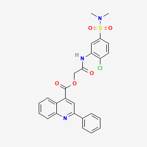 molecular formula C26H22ClN3O5S B1228326 2-Phenyl-4-quinolinecarboxylic acid [2-[2-chloro-5-(dimethylsulfamoyl)anilino]-2-oxoethyl] ester 