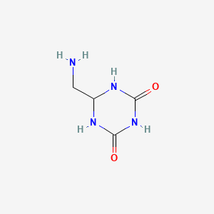 molecular formula C4H8N4O2 B12283270 6-(Aminomethyl)-1,3,5-triazinane-2,4-dione 