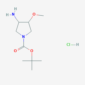 molecular formula C10H21ClN2O3 B12283287 cis-3-Amino-4-methoxy-pyrrolidine-1-carboxylic acid tert-butyl ester hydrochloride 