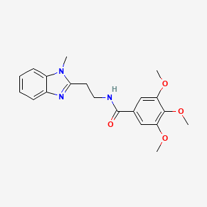 molecular formula C20H23N3O4 B1228333 3,4,5-trimethoxy-N-[2-(1-methyl-2-benzimidazolyl)ethyl]benzamide 