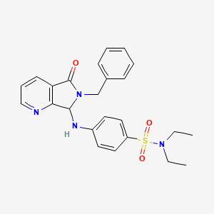 molecular formula C24H26N4O3S B1228334 N,N-diethyl-4-[[5-oxo-6-(phenylmethyl)-7H-pyrrolo[3,4-b]pyridin-7-yl]amino]benzenesulfonamide 