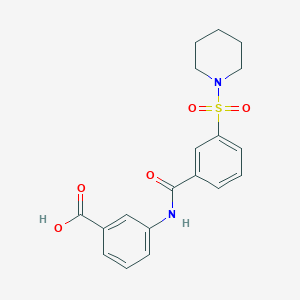 molecular formula C19H20N2O5S B1228335 3-[[Oxo-[3-(1-piperidinylsulfonyl)phenyl]methyl]amino]benzoic acid 