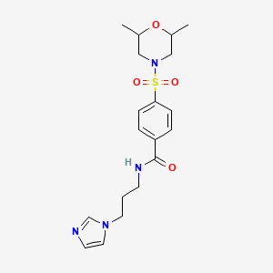 4-[(2,6-dimethyl-4-morpholinyl)sulfonyl]-N-[3-(1-imidazolyl)propyl]benzamide