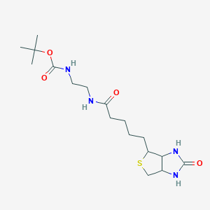 molecular formula C17H30N4O4S B12283460 tert-butyl N-[2-[5-(2-oxo-1,3,3a,4,6,6a-hexahydrothieno[3,4-d]imidazol-4-yl)pentanoylamino]ethyl]carbamate 