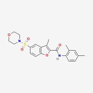 molecular formula C22H24N2O5S B1228347 N-(2,4-dimethylphenyl)-3-methyl-5-(4-morpholinylsulfonyl)-2-benzofurancarboxamide 