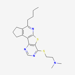 molecular formula C20H26N4S2 B1228350 [2-(4-Butyl-2,3-dihydro-1H-6-thia-5,8,10-triaza-cyclopenta[c]fluoren-7-ylsulfanyl)-ethyl]-dimethyl-amine 