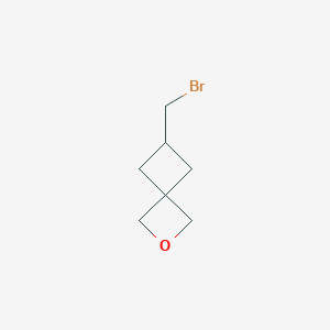 molecular formula C7H11BrO B12283721 6-(Bromomethyl)-2-oxaspiro[3.3]heptane 