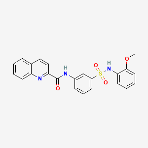molecular formula C23H19N3O4S B1228373 N-[3-[(2-methoxyphenyl)sulfamoyl]phenyl]-2-quinolinecarboxamide 