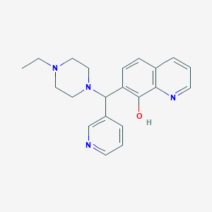 molecular formula C21H24N4O B1228375 7-[(4-Ethyl-1-piperazinyl)-(3-pyridinyl)methyl]-8-quinolinol 