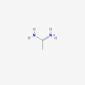 molecular formula C2H7N2+ B1228376 Acetamidinium 