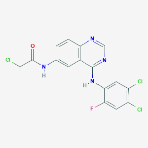 molecular formula C16H8Cl3FN4O B12283822 EGFRInhibitorIII 