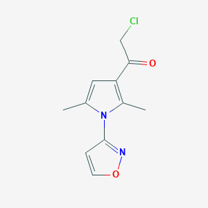 molecular formula C11H11ClN2O2 B1228384 2-Chloro-1-[1-(3-isoxazolyl)-2,5-dimethyl-3-pyrrolyl]ethanone CAS No. 857041-83-9