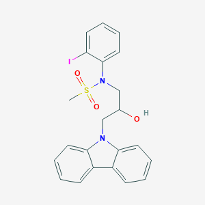 molecular formula C22H21IN2O3S B122839 N-(3-carbazol-9-yl-2-hydroxypropyl)-N-(2-iodophenyl)methanesulfonamide CAS No. 439141-72-7