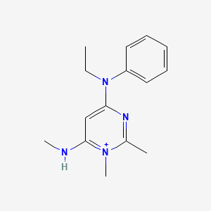 1,2-Dimethyl-4-[ethyl(phenyl)amino]-6-(methylamino)-1-pyrimidinium