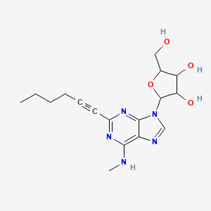 2-[2-Hex-1-ynyl-6-(methylamino)-9-purinyl]-5-(hydroxymethyl)oxolane-3,4-diol