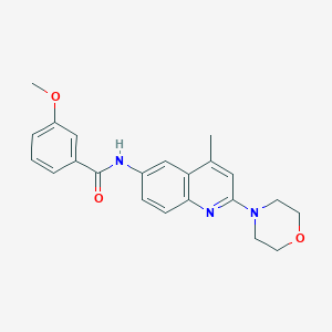 3-methoxy-N-[4-methyl-2-(4-morpholinyl)-6-quinolinyl]benzamide