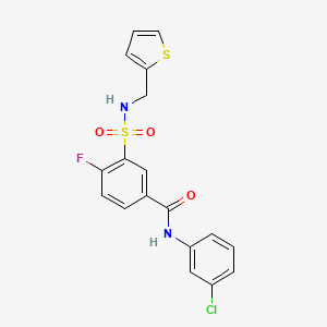 N-(3-chlorophenyl)-4-fluoro-3-(thiophen-2-ylmethylsulfamoyl)benzamide