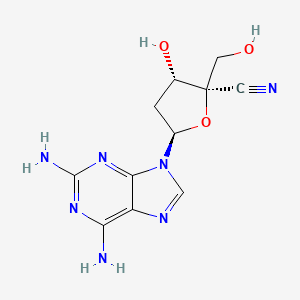 (2R,3S,5R)-5-(2,6-diaminopurin-9-yl)-3-hydroxy-2-(hydroxymethyl)tetrahydrofuran-2-carbonitrile