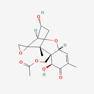 molecular formula C17H22O7 B1228428 [(1R,2R,3S,7R,9R,10R)-3,10-dihydroxy-1,5-dimethyl-4-oxospiro[8-oxatricyclo[7.2.1.02,7]dodec-5-ene-12,2'-oxirane]-2-yl]methyl acetate 
