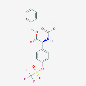 molecular formula C21H22F3NO7S B12284455 (S)-Benzyl 2-(tert-butoxycarbonylamino)-2-(4-(trifluoromethylsulfonyloxy)phenyl)acetate 