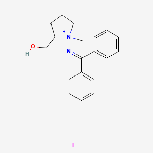 molecular formula C19H23IN2O B12284475 [1-(Benzhydrylideneamino)-1-methylpyrrolidin-1-ium-2-yl]methanol;iodide 