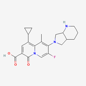 molecular formula C21H24FN3O3 B12284686 8-(1,2,3,4,4a,5,7,7a-Octahydropyrrolo[3,4-b]pyridin-6-yl)-1-cyclopropyl-7-fluoro-9-methyl-4-oxo-quinolizine-3-carboxylic acid 