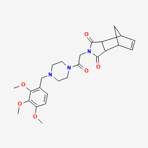 molecular formula C25H31N3O6 B1228476 2-{2-oxo-2-[4-(2,3,4-trimethoxybenzyl)piperazin-1-yl]ethyl}-3a,4,7,7a-tetrahydro-1H-4,7-methanoisoindole-1,3-dione 