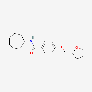 molecular formula C19H27NO3 B1228483 N-cycloheptyl-4-(2-oxolanylmethoxy)benzamide 